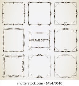 Vintage frame set 7. Abstract vintage frame design.