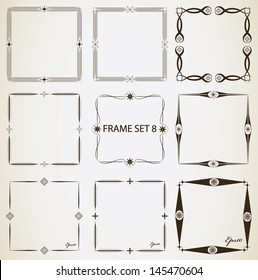 Vintage frame set 8. Abstract vintage frame design.