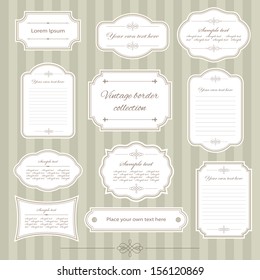 Vintage frame set. Calligraphic design elements.