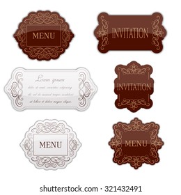 Vintage frame set. Calligraphic design elements.