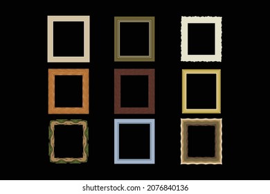 arte vectorial de colección de conjuntos de marcos vintage 