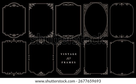 Vintage frame set, decorative antique designs