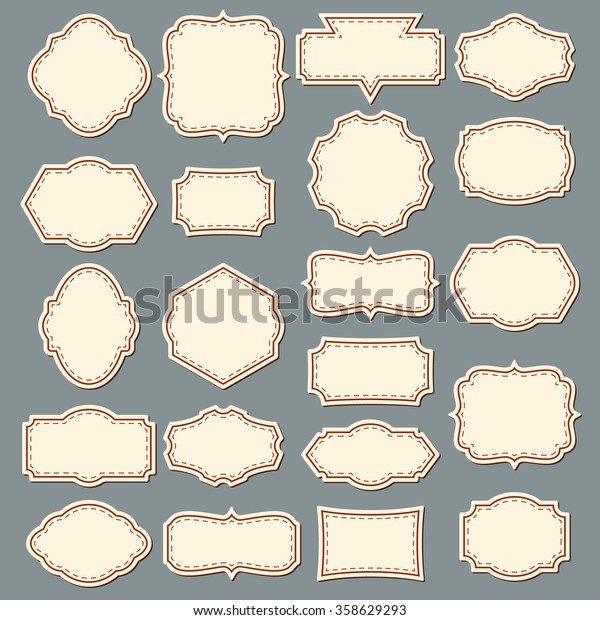 Vintage Frame Set Decorative Label Collection Stock Vector (Royalty ...