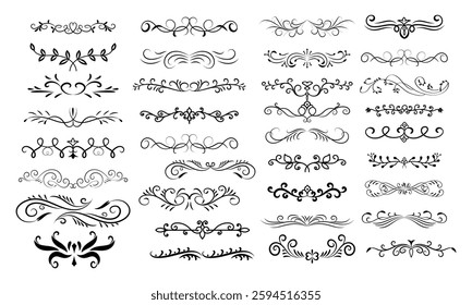 Vintage frame set Vintage elegant ornament icon Vector illustration