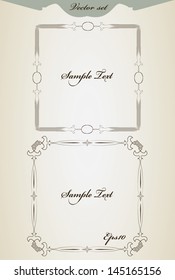 Vintage frame set. Hand drawn vintage frame collection.