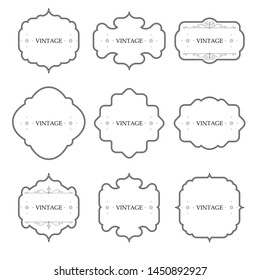 Vintage frame set isolated on white. Calligraphic design elements. - Vector.