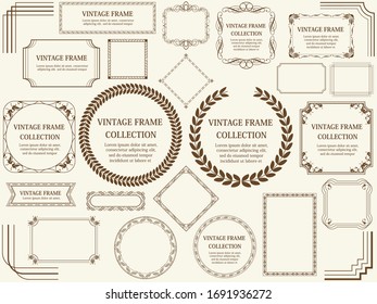 Vintage Frame Set Isolated On A Plain Background. Vector Illustration.