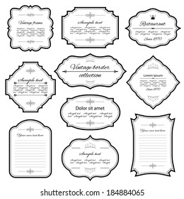 Vector Decorative Frames Set Vintage Collection Stock Vector (Royalty ...