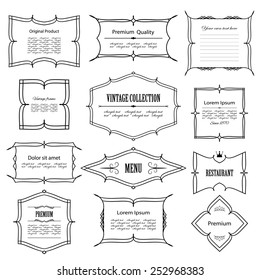 Vintage frame set isolated on white. Calligraphic design elements.
