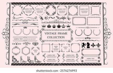 Vintage Frame Set Isolated On A Plain Background 