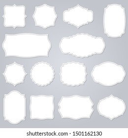 Vintage frame set. Retro label or banner border elements collection. Vector illustration.