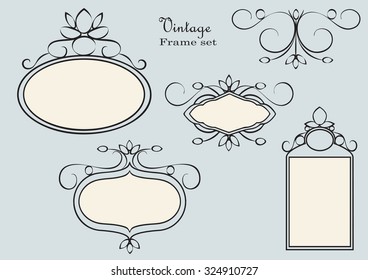 Vintage frame set vector. Antique labels.