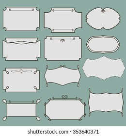 Vintage frame set vector illustration