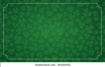 Vintage frame with shamrocks for St Patricks Day. Eps 10 vector file.