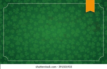 Vintage frame with shamrocks for St Patricks Day. Eps 10 vector file.