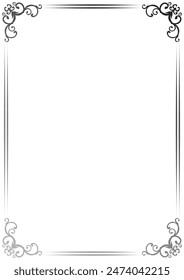 Vintage frame, silver color, gray gradation, classic vintage border.