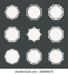 Vintage frame. Simple badges, labels, emblems. Vector set.