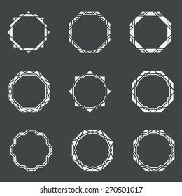 Vintage frame. Simple geometric borders. Badges, labels, emblems. Decorative elements. Vector set.