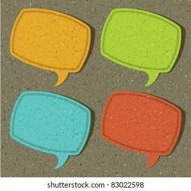 Vintage frame as speech bubbles set from old textured paper vector eps 10