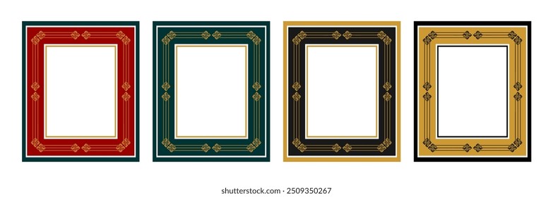 VINTAGE FRAME WITH SQUARE AND OVAL GEOMETRY SHAPE MADE BY CORELDRAW