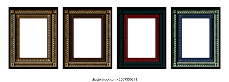 VINTAGE FRAME WITH SQUARE AND OVAL GEOMETRY SHAPE MADE BY CORELDRAW