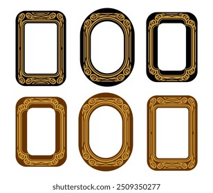 VINTAGE FRAME WITH SQUARE AND OVAL GEOMETRY SHAPE MADE BY CORELDRAW