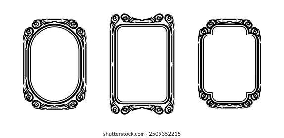 VINTAGE FRAME WITH SQUARE OVAL GEOMETRY SHAPE MADE BY CORELDRAW