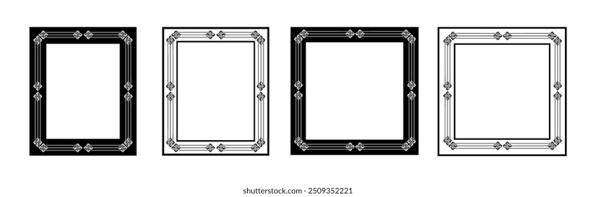 VINTAGE FRAME WITH SQUARE OVAL GEOMETRY SHAPE MADE BY CORELDRAW