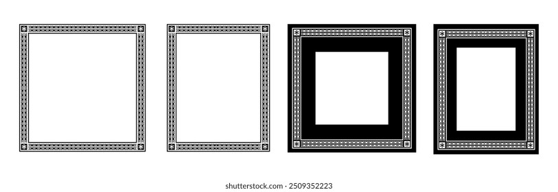 MARCO DE ANTIGUAS CON FORMA DE GEOMETRÍA OVALADA CUADRADA HECHO POR CORELDRAW