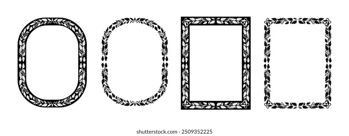 VINTAGE FRAME WITH SQUARE OVAL GEOMETRY SHAPE MADE BY CORELDRAW