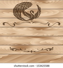 Vintage frame with stylized bird