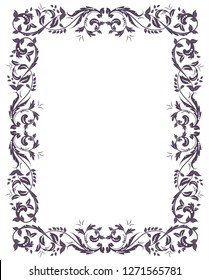 vintage frame with swirling ornaments of floral elements for your design