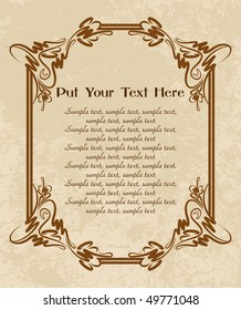 Vintage frame for text.