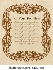 Vintage frame for text.