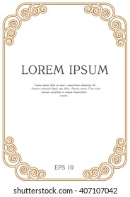 Vintage frame with text on white background

