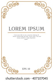 Vintage frame with text on white background
