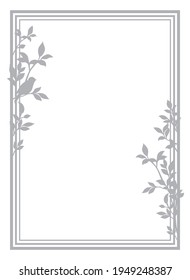 Vintage frame for text with vintage silhouette pattern. Template for letterhead, letter, postcard. Love message. Vector illustration.