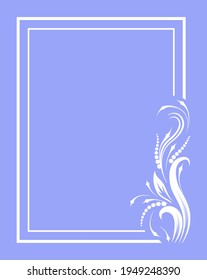 Vintage frame for text with vintage silhouette pattern. Template for letterhead, letter, postcard. Vector illustration.