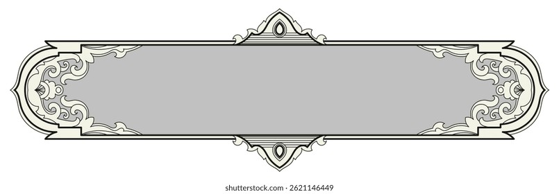 Vintage frame, text frame, Thai abstract pattern, decorative border
