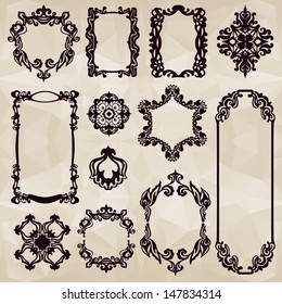 vintage frame typographic element set