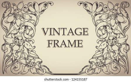 Vintage frame, vector background.