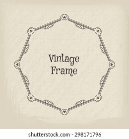Vintage frame. Vector background in retro style