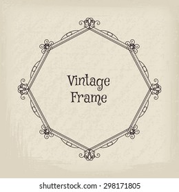 Vintage frame. Vector background in retro style