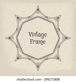 Vintage frame. Vector background in retro style