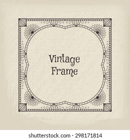 Vintage frame. Vector background in retro style