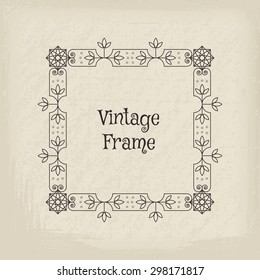 Vintage frame. Vector background in retro style