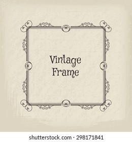 Vintage frame. Vector background in retro style