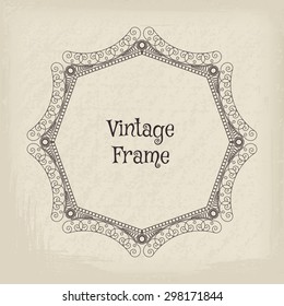 Vintage frame. Vector background in retro style