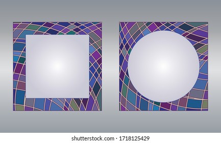 Vintage frame vector. Beauty empty background, template for photo, portrait, album.