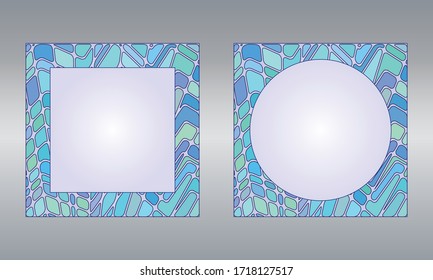 Vintage frame vector. Beauty empty background, template for photo, portrait, album.
